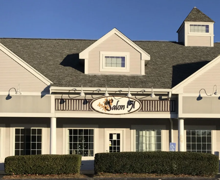 Salon 151 storefront on Nathan Ellis Highway in Mashpee